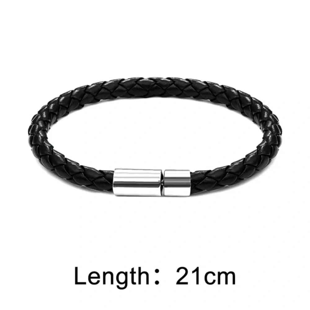 Unisex Magnetic Buckle Leather Bracelet - Picture 4 of 4
